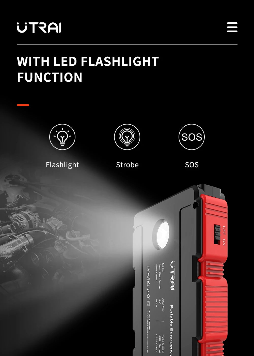 UTRAI JS-Mini 1000A Jump Starter