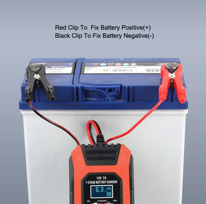 FOXSUR 12V 7A 7-stage smart battery charger