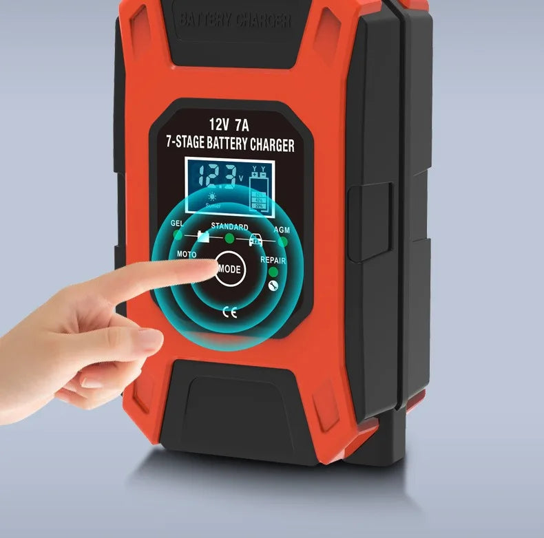 FOXSUR 12V 7A 7-stage smart battery charger