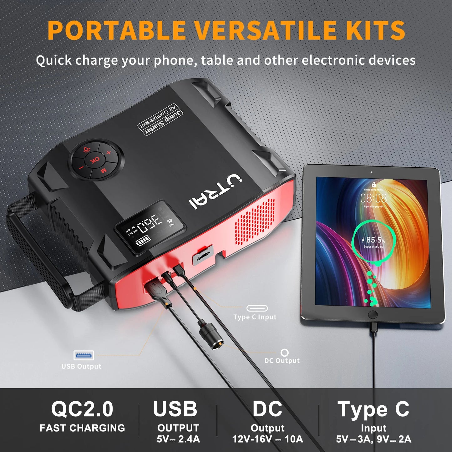 UTRAI JS-5 2000A Jump Starter/Air Compressor