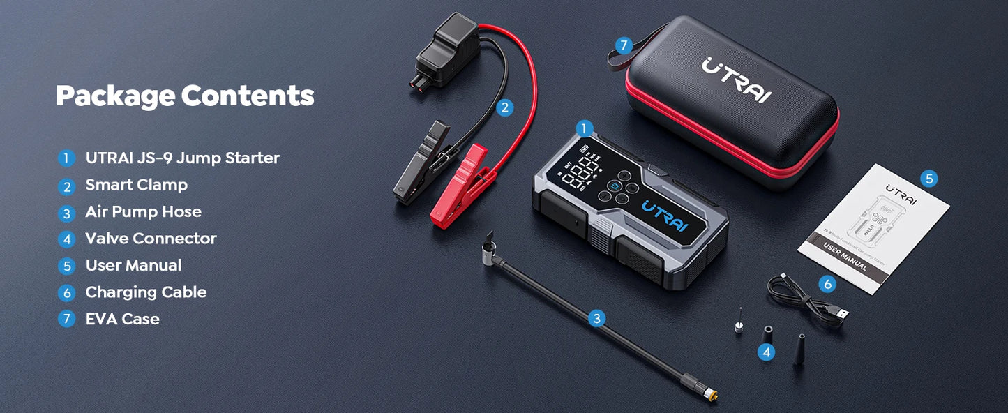 UTRAI JS-9 1500A Jump Starter/Air Pump