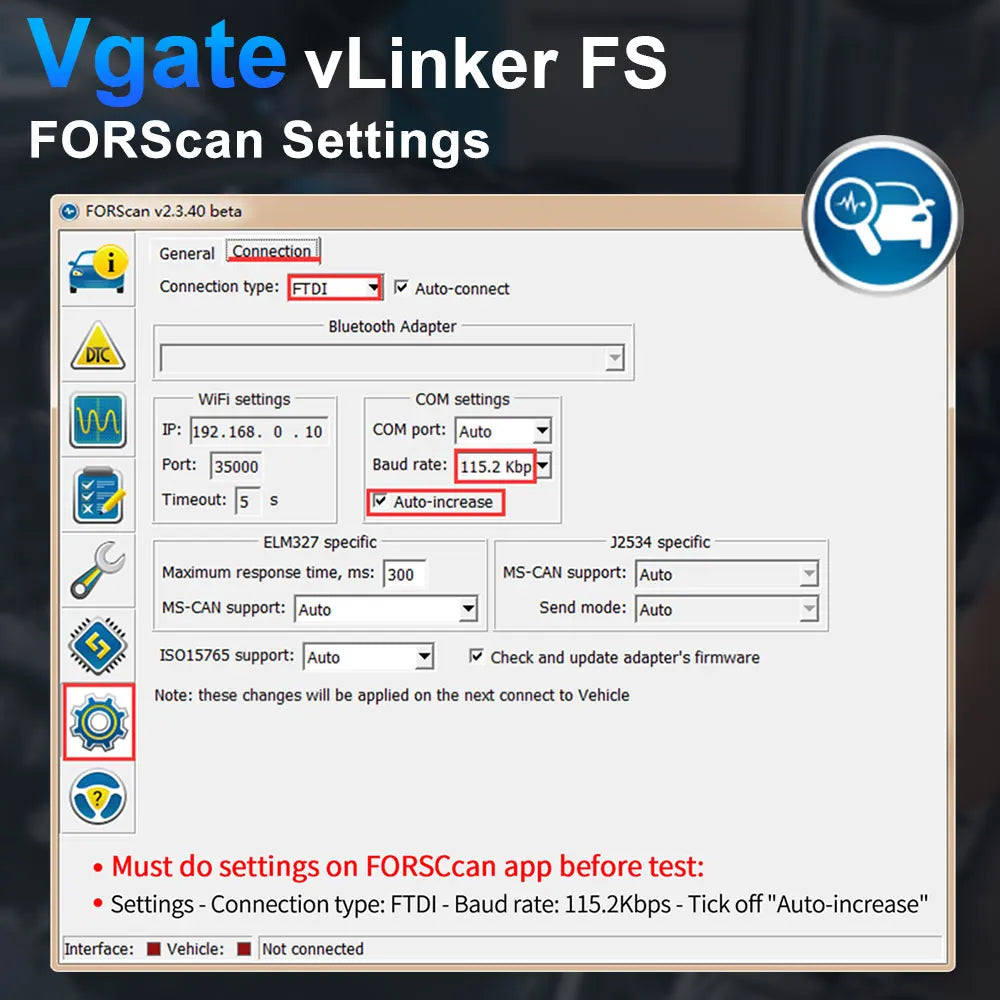 Vgate vLinker FS Diagnostikaseade Mazda/Ford