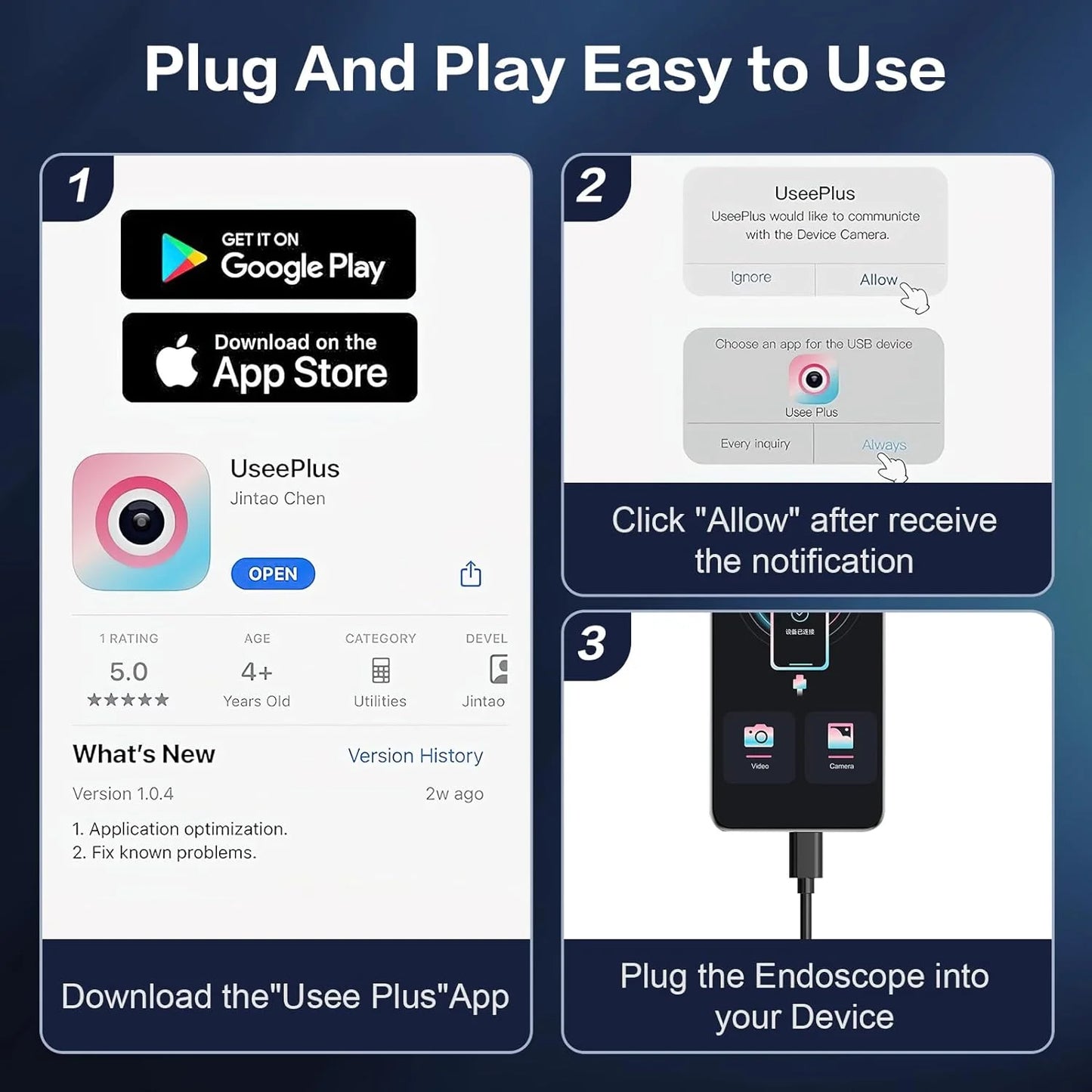 KERUI 8mm 1080P Endoscope Camera iOS/Android