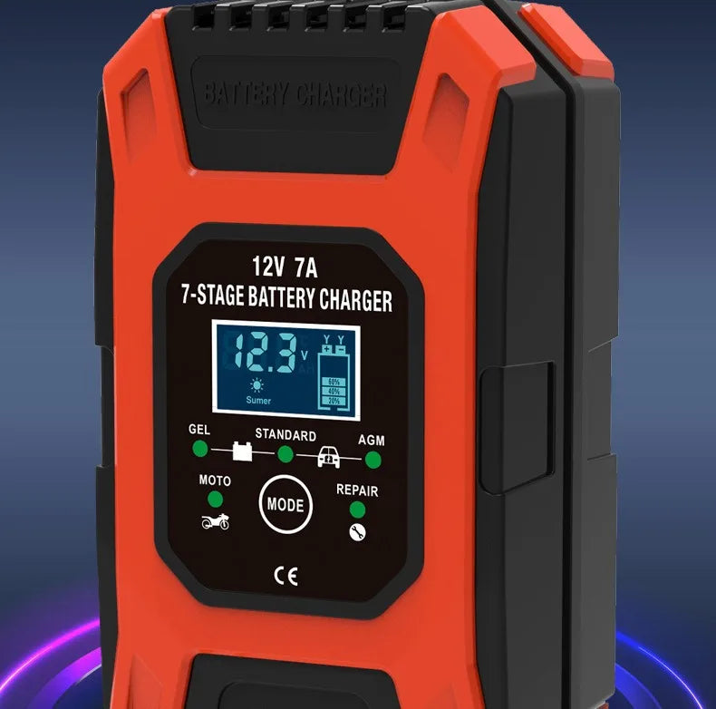 FOXSUR 12V 7A 7-stage smart battery charger
