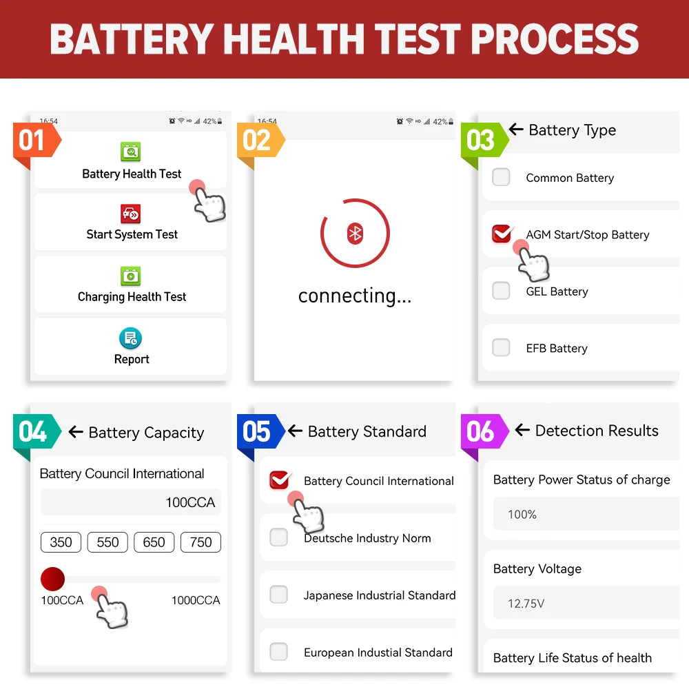 LAUNCH® BST360 Bluetooth Aku Tester