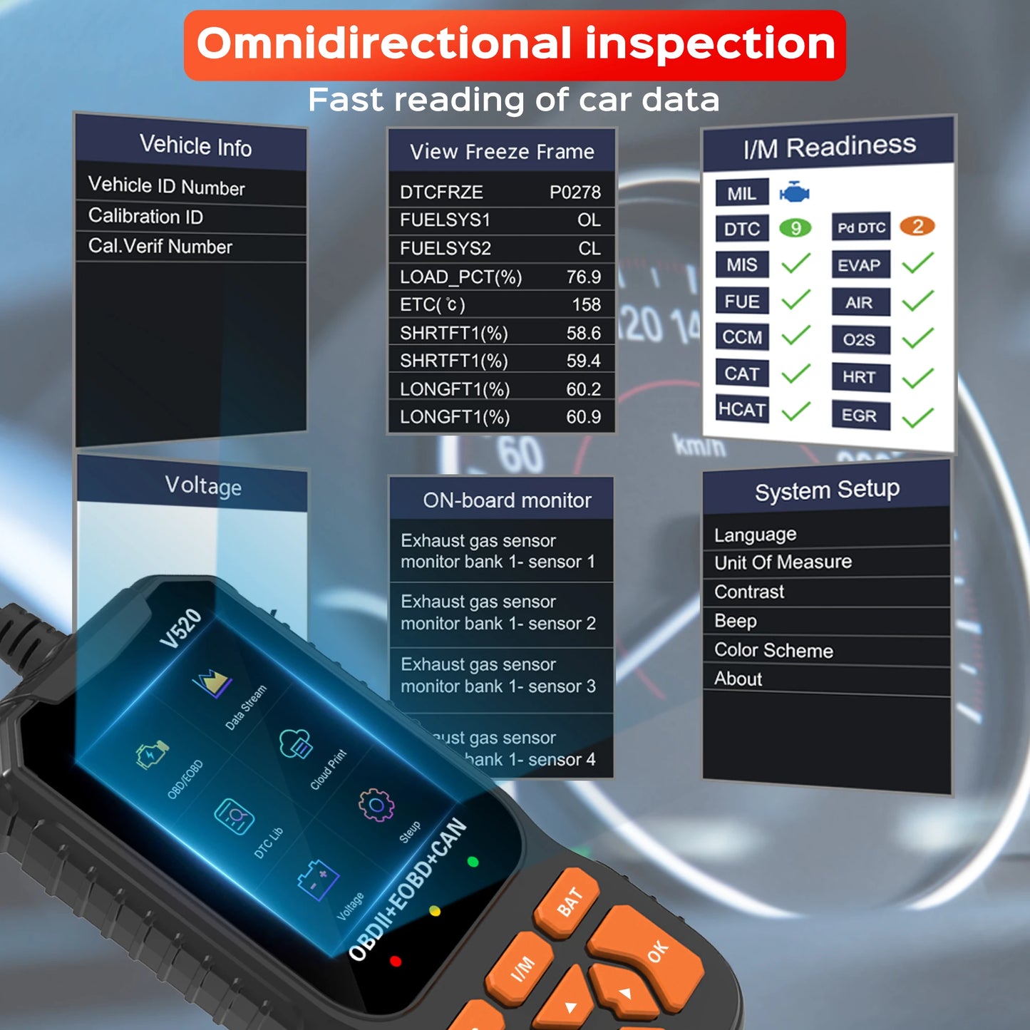 V520 Mootorisüsteemi Diagnostikaseade